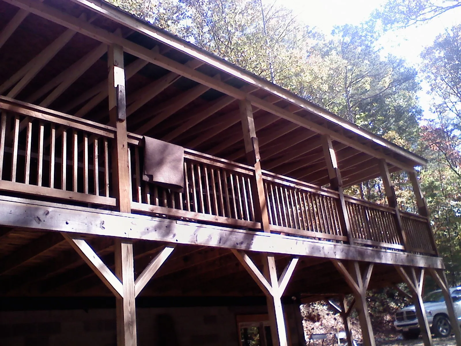 Timber framing under a new elevated porch and deck — Roof Leak Repair in Willow Hill by Roofing Brothers